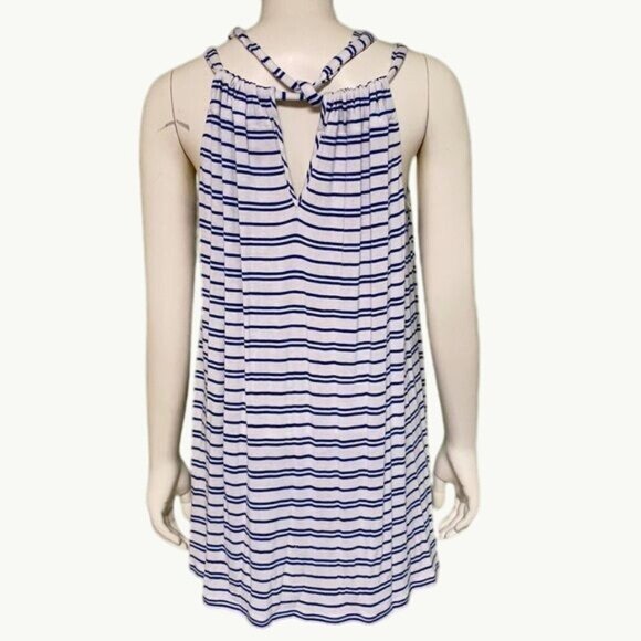 Cabi Womens Striped Sleeveless Dress With Tie Back Size L Rayon Spandex - Picture 3 of 10